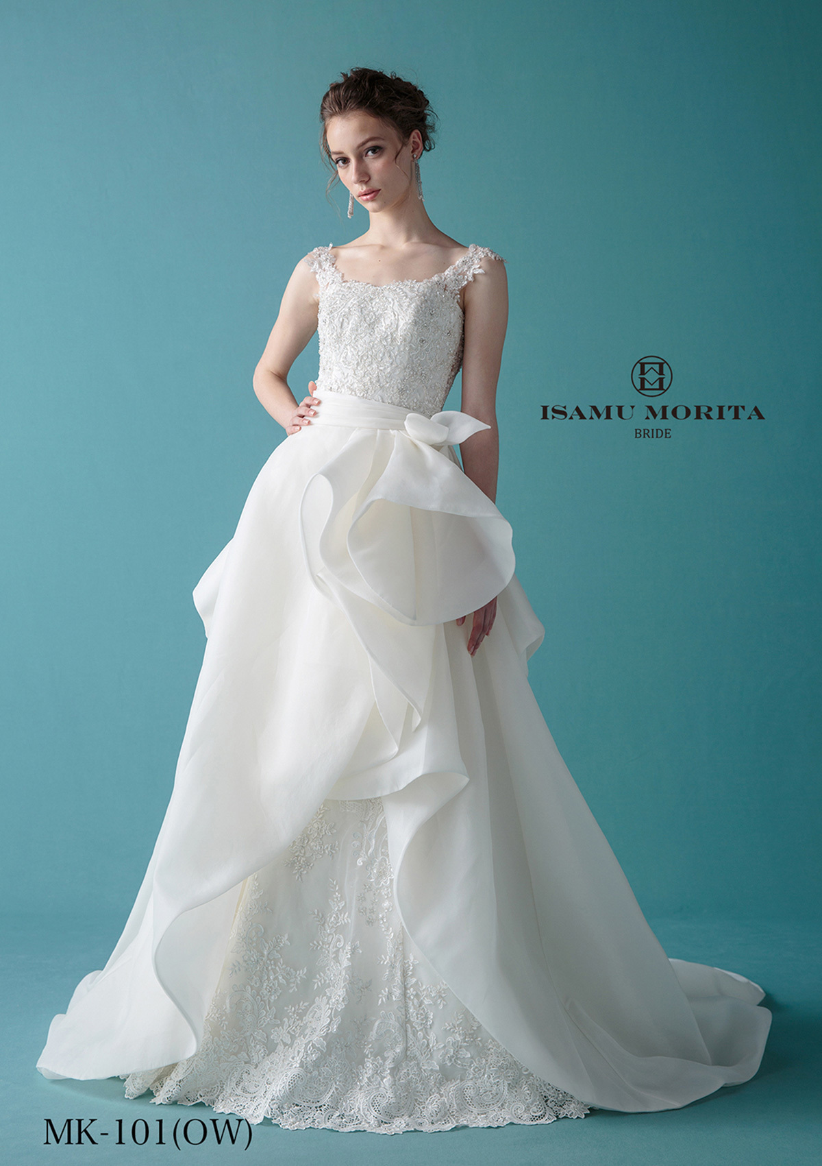 静岡市・富士市・沼津市のドレス専門店フィーノのウエディングドレス、イサムモリタMK-101の画像２