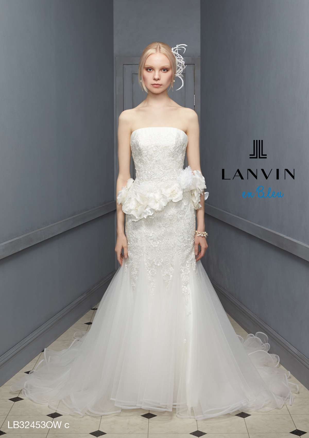 静岡市・富士市・沼津市のドレス専門店フィーノのウエディングドレス、LANVIN(ランバン)LB-32453の画像３