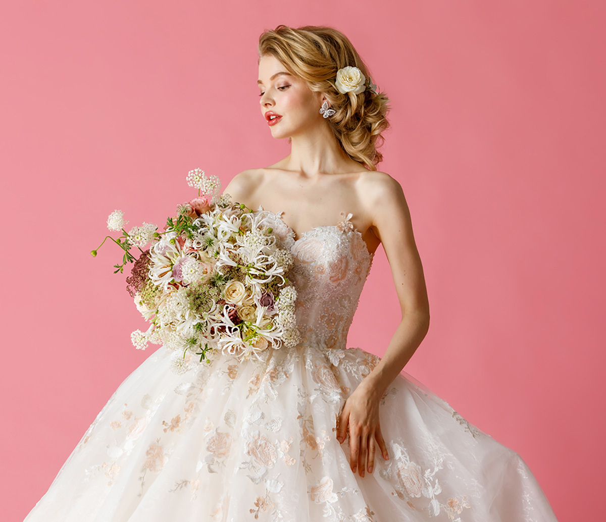 静岡市・富士市・沼津市のドレス専門店フィーノのウエディングドレス、THE HANY(ザ・ハニー)HY-486の画像７