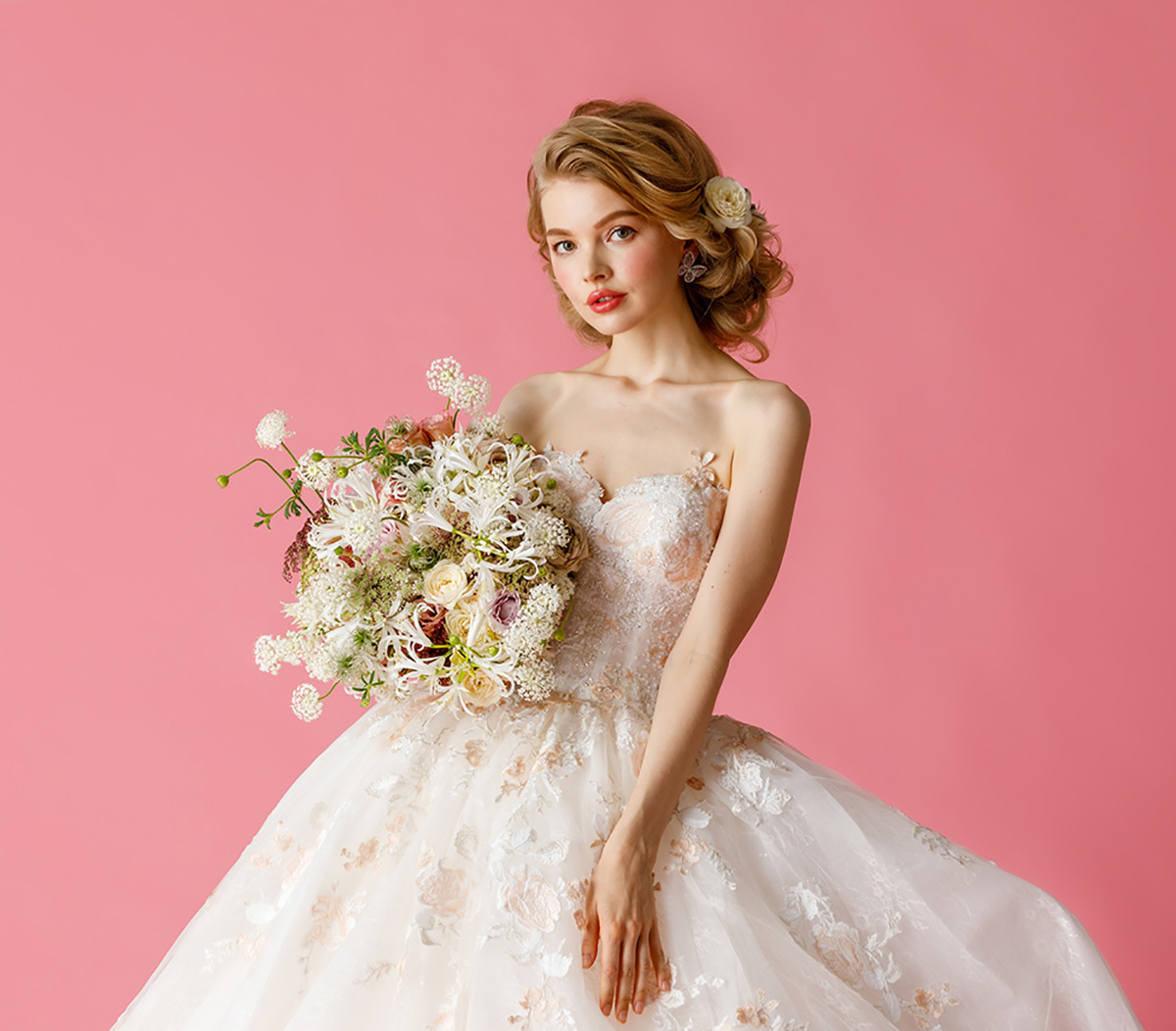 静岡市・富士市・沼津市のドレス専門店フィーノのウエディングドレス、THE HANY(ザ・ハニー)HY-486の画像８