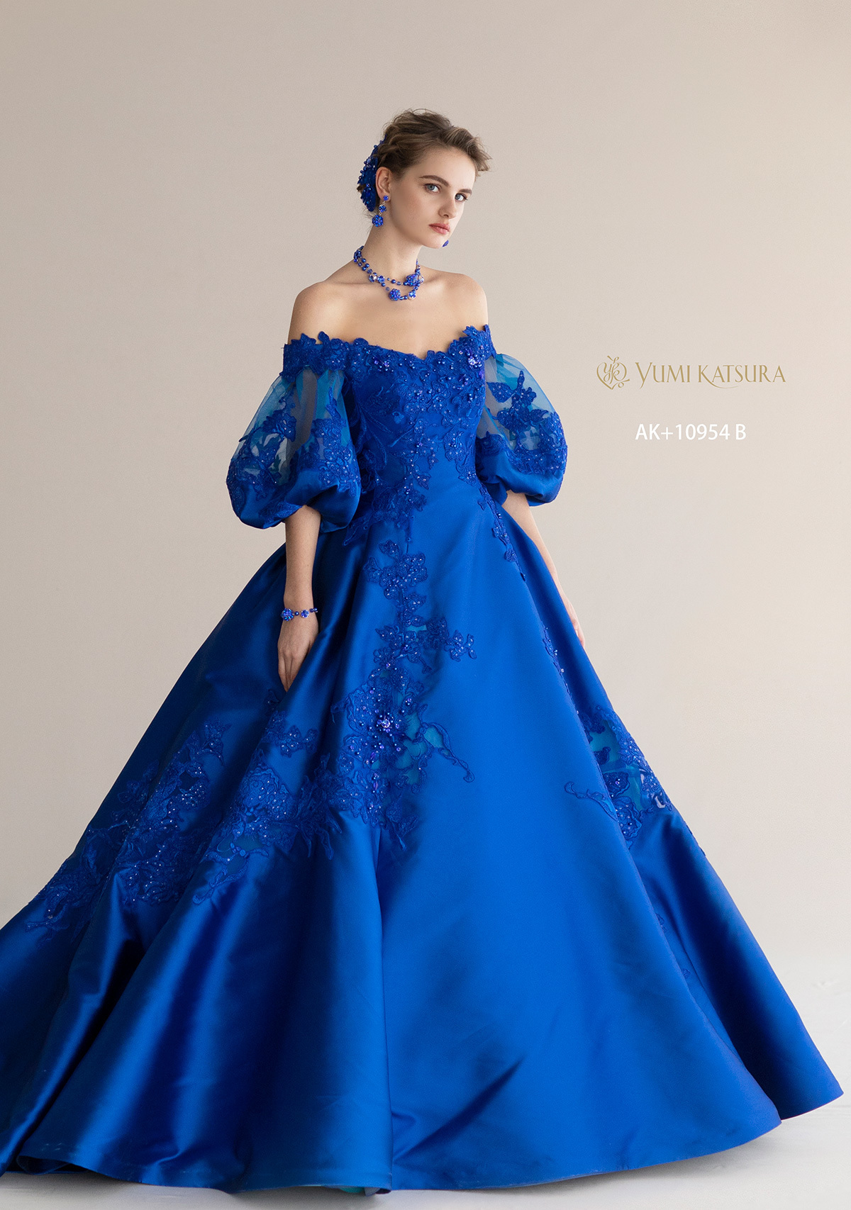 静岡市・富士市・沼津市のドレス専門店フィーノのカラードレス、桂由美AK-10954BLの画像１