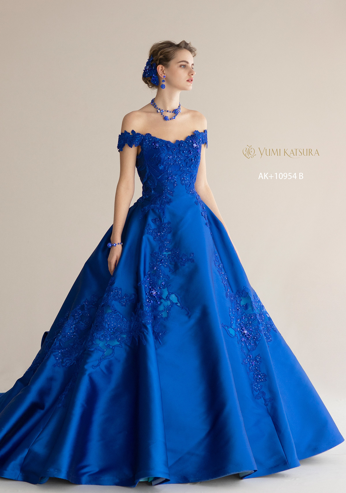 静岡市・富士市・沼津市のドレス専門店フィーノのカラードレス、桂由美AK-10954BLの画像２