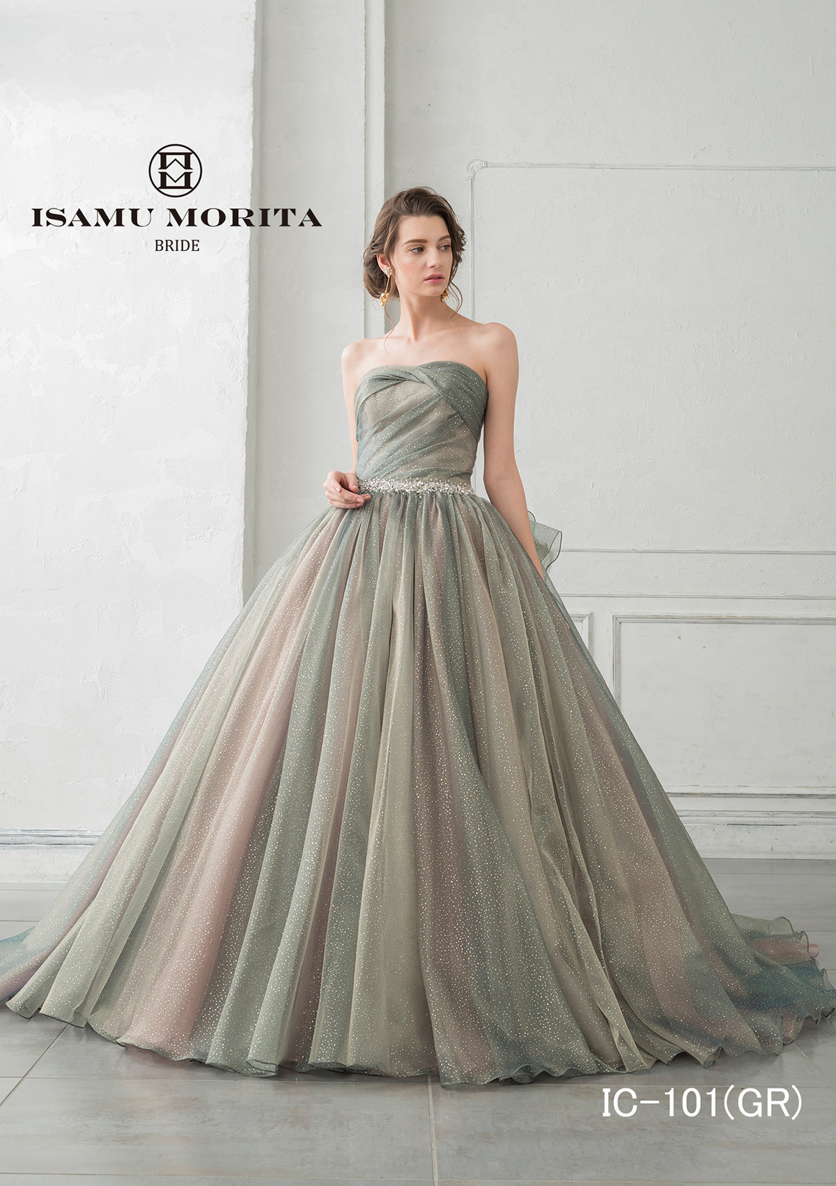 静岡市・富士市・沼津市のドレス専門店フィーノのカラードレス、イサムモリタIC-101GRの画像１