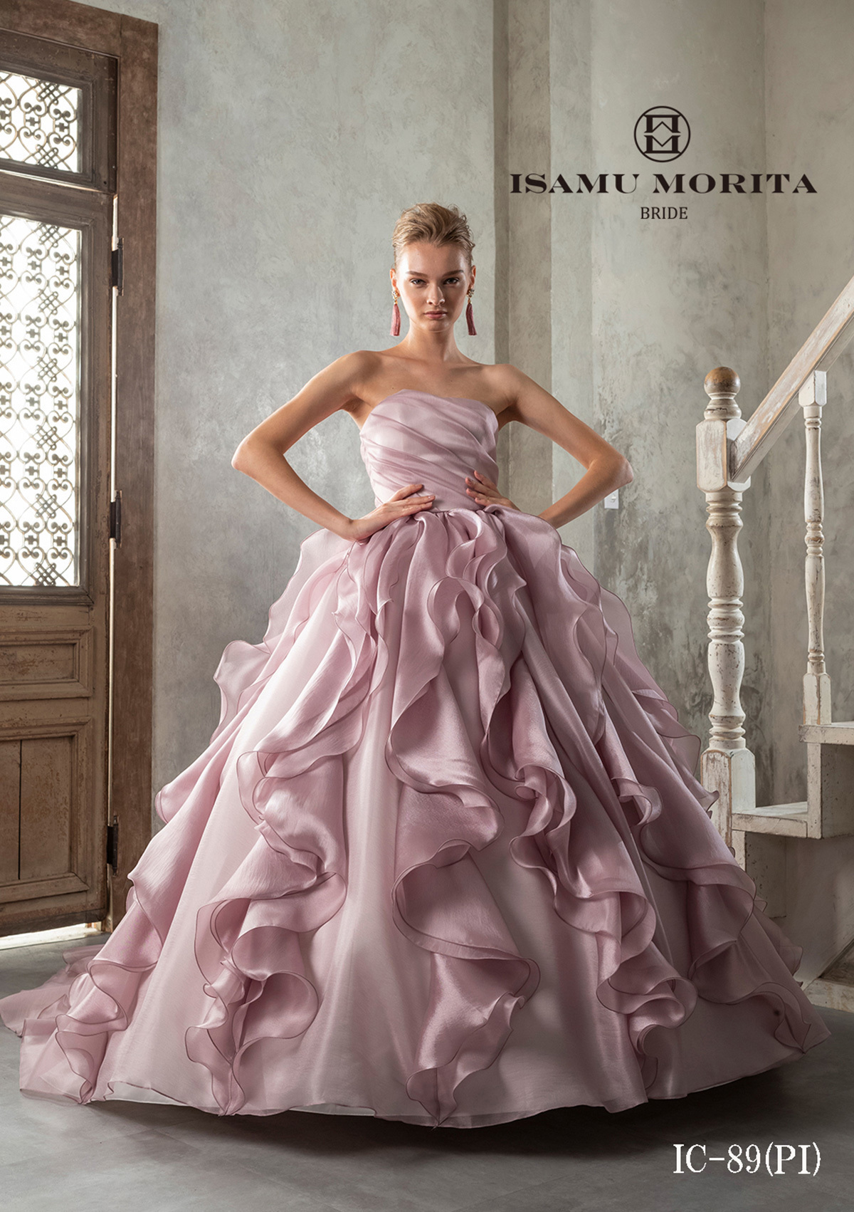静岡市・富士市・沼津市のドレス専門店フィーノのカラードレス、イサムモリタIC-89PKの画像１