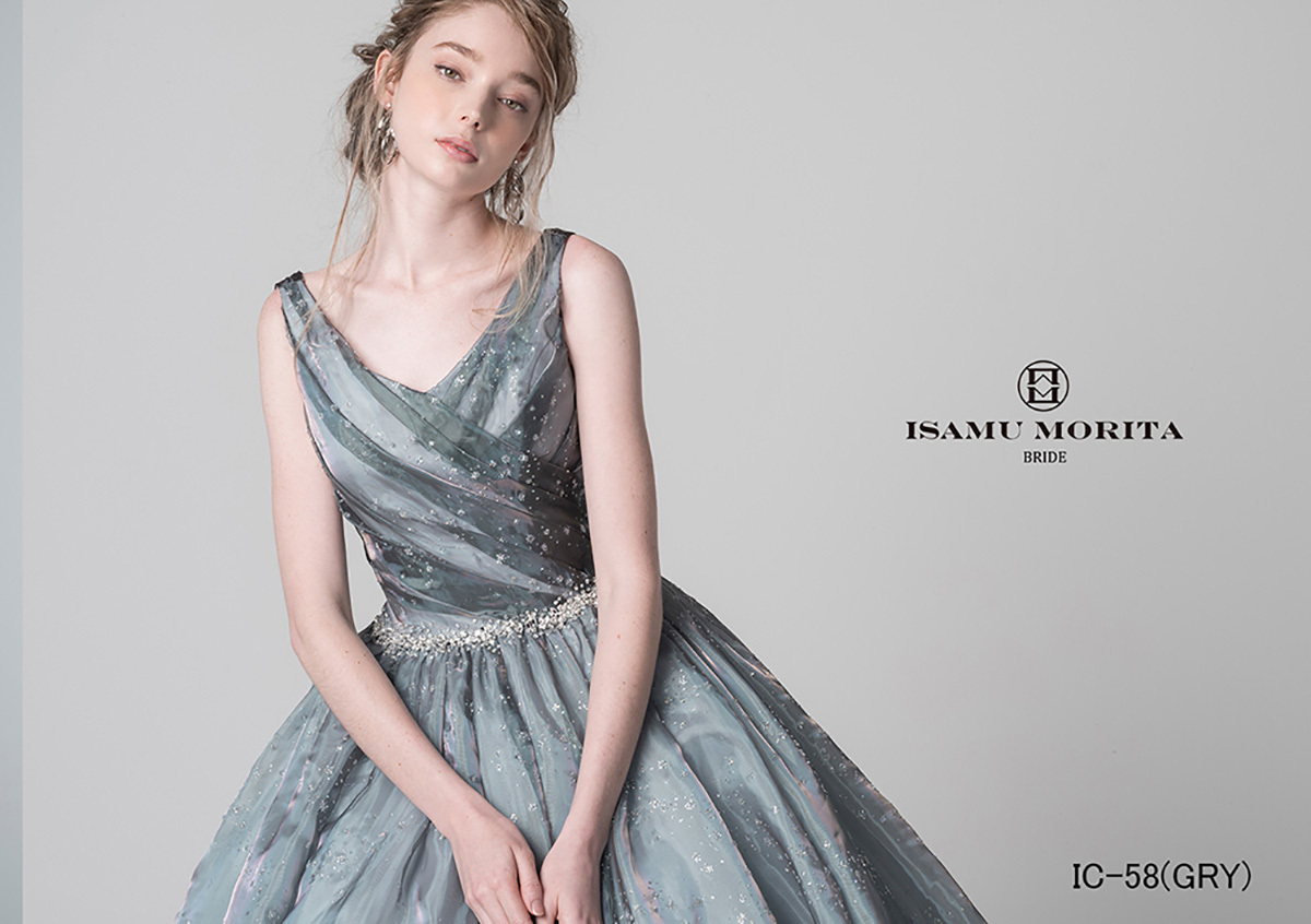 静岡市・富士市・沼津市のドレス専門店フィーノのカラードレス、イサムモリタIC-58GRYの画像２