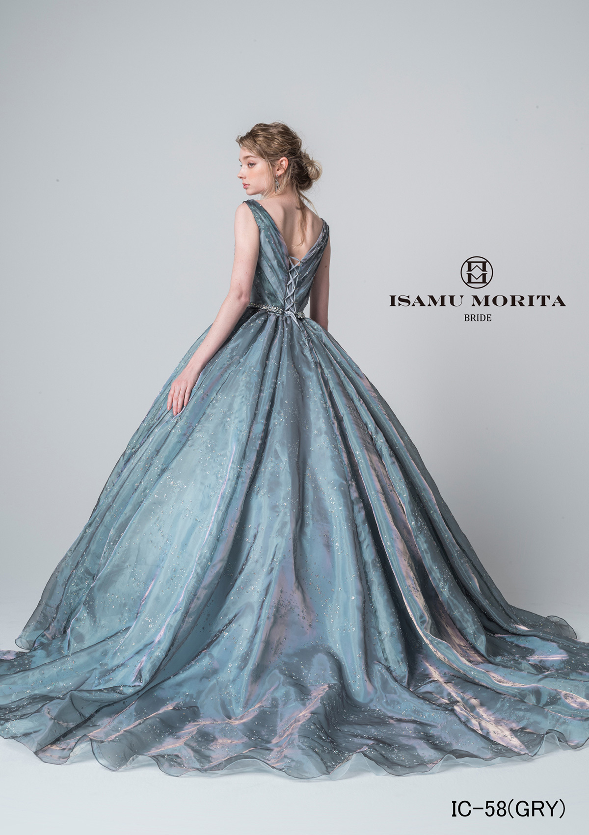 静岡市・富士市・沼津市のドレス専門店フィーノのカラードレス、イサムモリタIC-58GRYの画像３