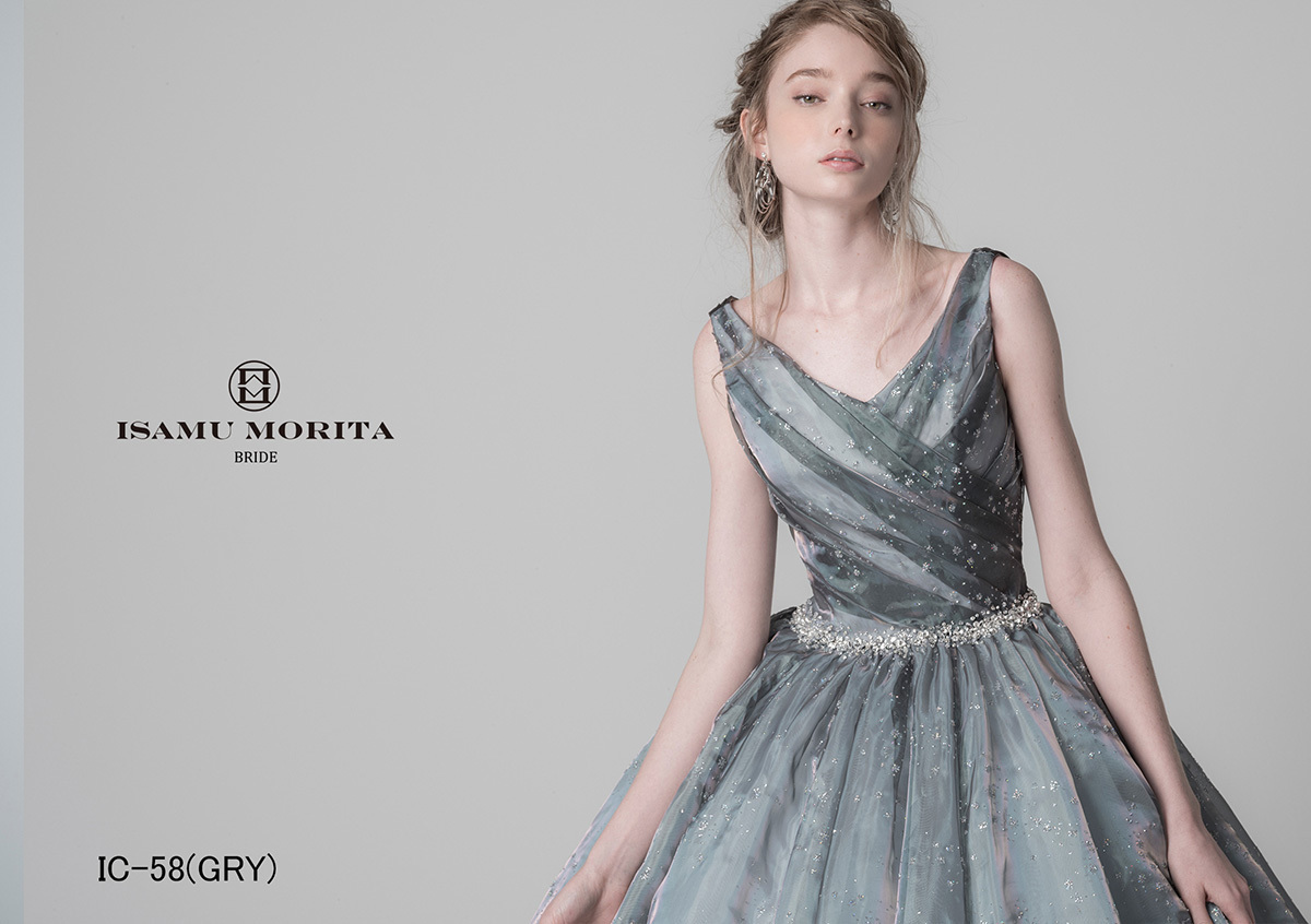 静岡市・富士市・沼津市のドレス専門店フィーノのカラードレス、イサムモリタIC-58GRYの画像４