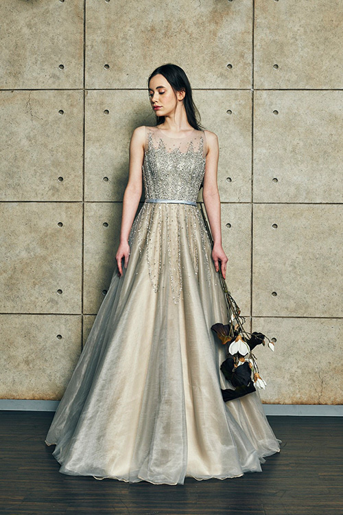 静岡市・富士市・沼津市のドレス専門店フィーノのカラードレス、FINO LUXE(フィーノリュクス)FL-55Gry