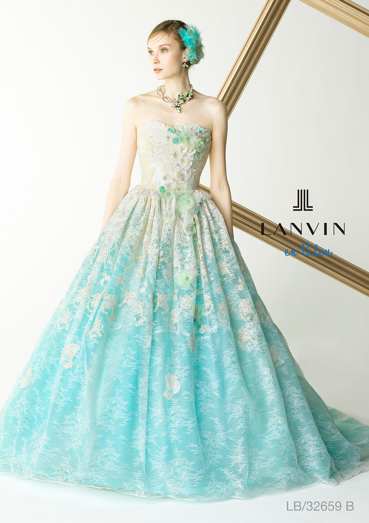 静岡市・富士市・沼津市のドレス専門店フィーノのカラードレス、LANVIN(ランバン)LB-32659GRの画像２