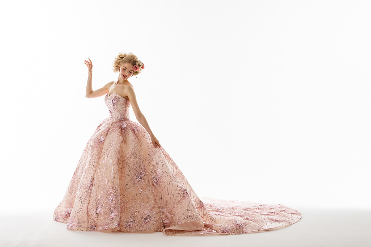 静岡市・富士市・沼津市のドレス専門店フィーノのカラードレス、THE HANY（ザ・ハニー）HY-9941（Pinkhanabi）の画像４