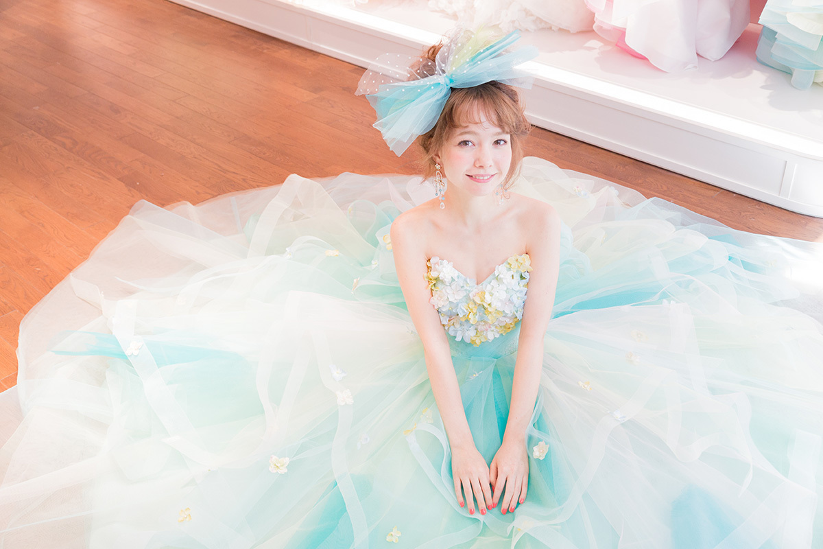 静岡市・富士市・沼津市のドレス専門店フィーノのカラードレス、THE HANY（ザ・ハニー）HY-47759（GreenColette）の画像８