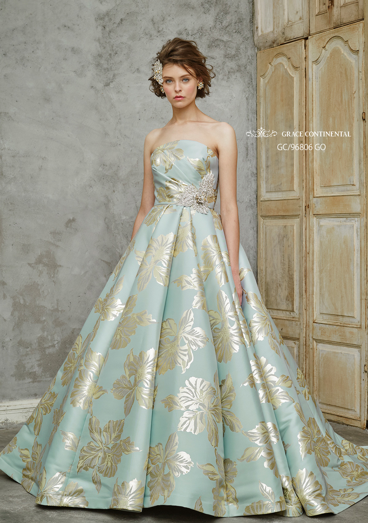 静岡市・富士市・沼津市のドレス専門店フィーノのカラードレス、GRACE CONTINENTAL（グレースコンチネンタル）GC-96806(GO)の画像１