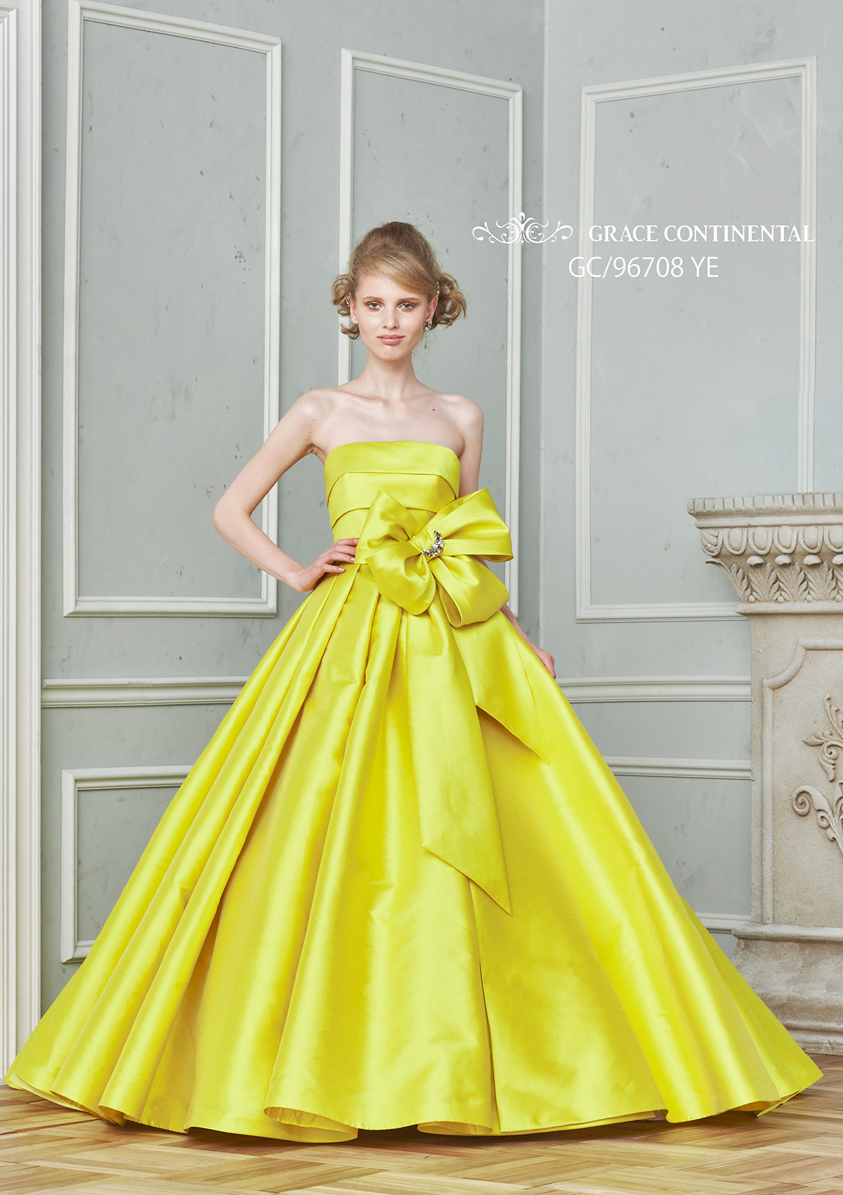静岡市・富士市・沼津市のドレス専門店フィーノのカラードレス、GRACE CONTINENTAL（グレースコンチネンタル）GC-96708(YE)の画像１