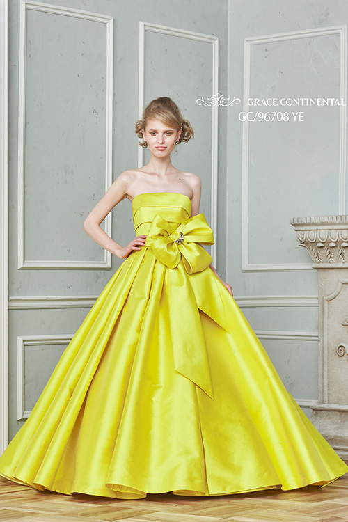 静岡市・富士市・沼津市のドレス専門店フィーノのカラードレス、GRACE CONTINENTAL（グレースコンチネンタル）GC-96708(YE)
