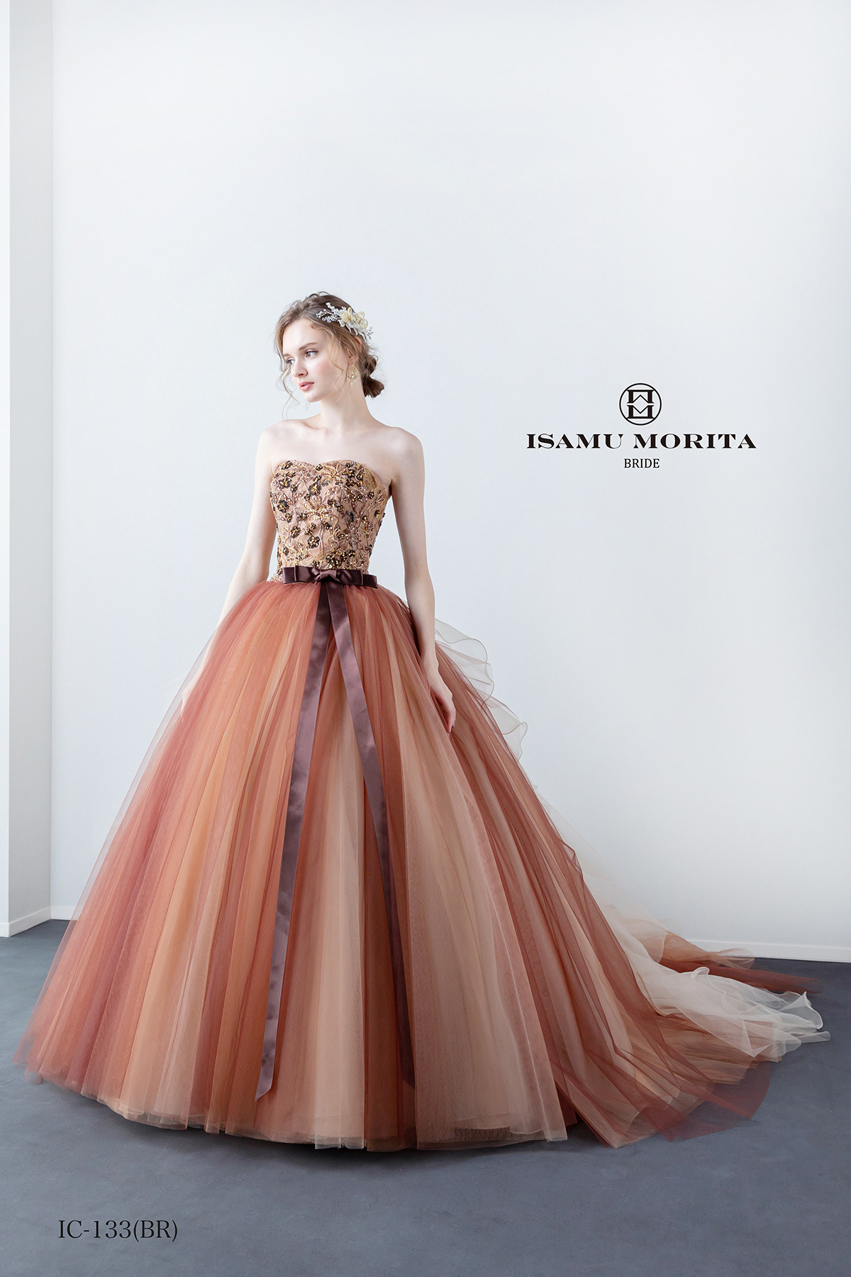 静岡市・富士市・沼津市のドレス専門店フィーノのカラードレス、イサムモリタIC-133BRの画像