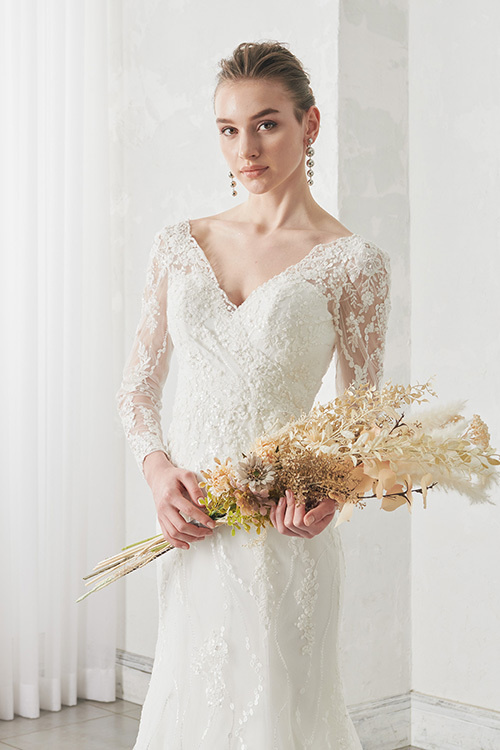 静岡市・富士市・沼津市のドレス専門店フィーノのウエディングドレス、イサムモリタIN-115