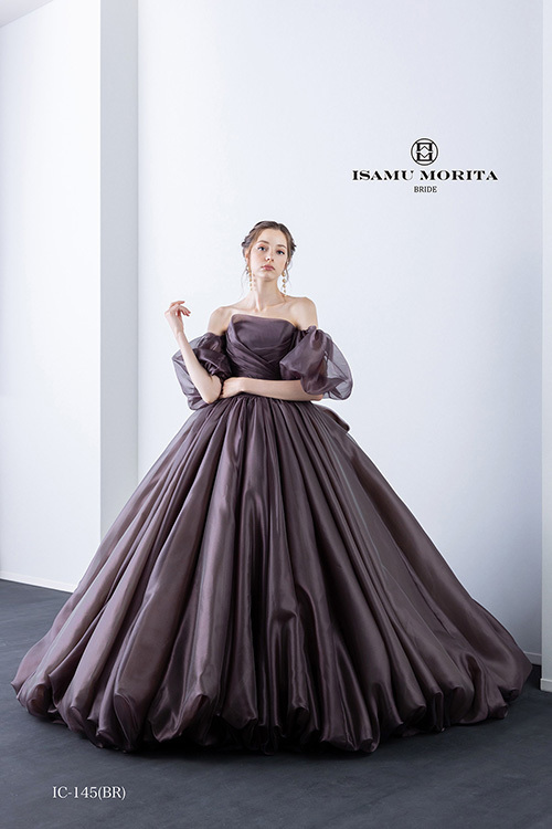静岡市・富士市・沼津市のドレス専門店フィーノのウエディングドレス、イサムモリタ・カラードレスIC-145(BR)の画像