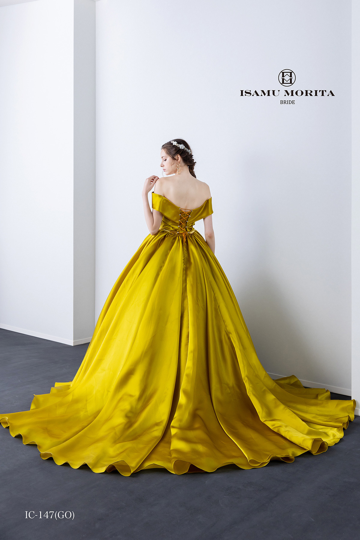 静岡市・富士市・沼津市のドレス専門店フィーノのウエディングドレス、イサムモリタ・カラードレスIC-147GOの画像2