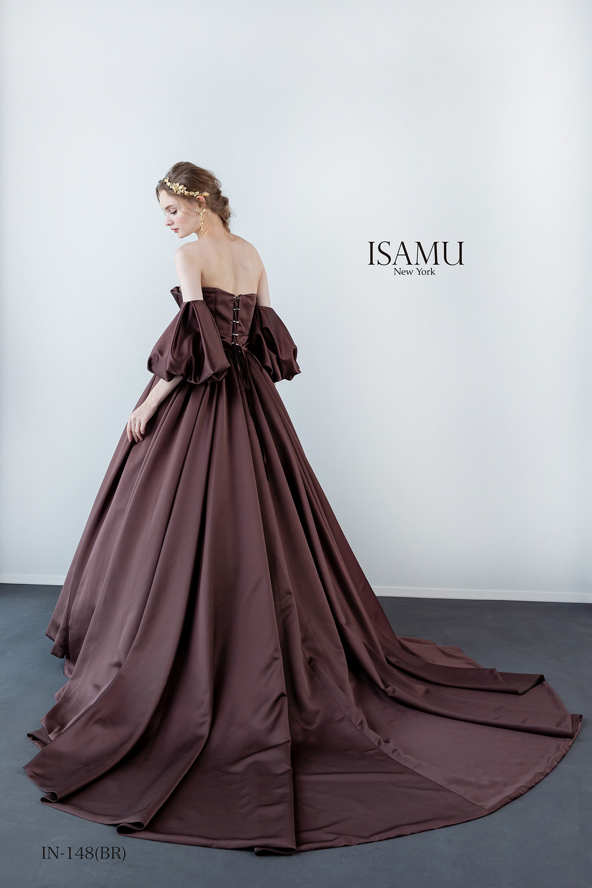 静岡市・富士市・沼津市のドレス専門店フィーノのウエディングドレス、イサムモリタ・カラードレスIN-148BRの画像2
