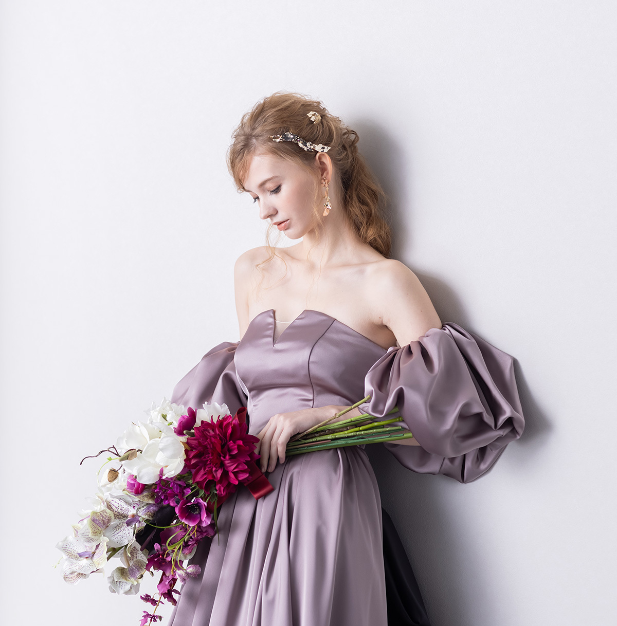 静岡市・富士市・沼津市のドレス専門店フィーノのウエディングドレス(カラードレス)、イサムモリタIN-180(MPI)4