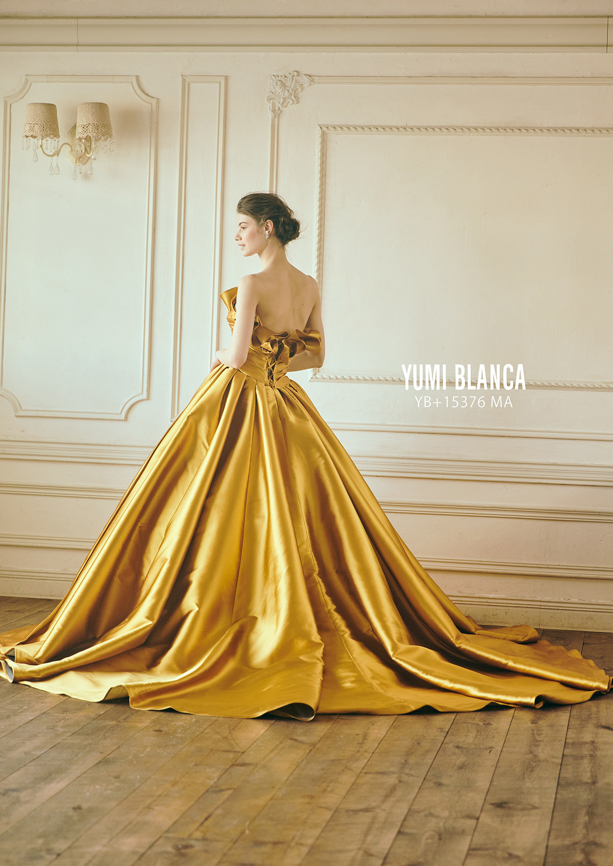 静岡市・富士市・沼津市のドレス専門店フィーノのウエディングドレス、桂由美のカラードレスYB-15376GOの画像