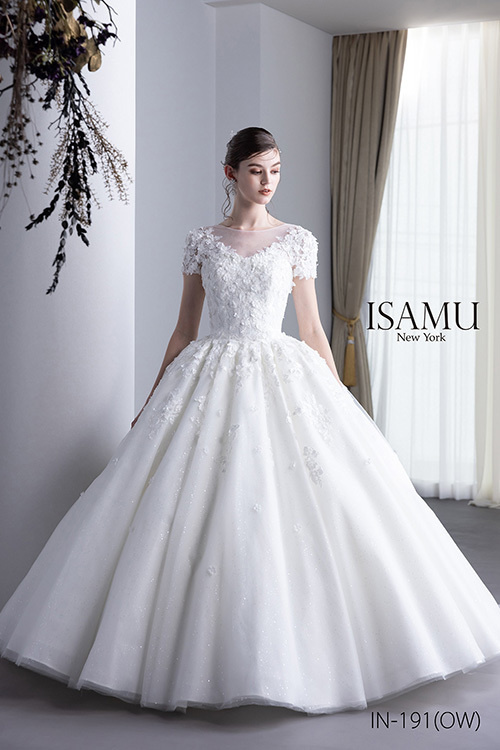 静岡市・富士市・沼津市のドレス専門店フィーノのウエディングドレス、イサムモリタIN-191(OW)
