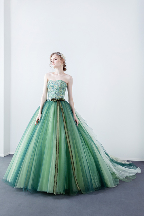 静岡市・富士市・沼津市のドレス専門店フィーノのカラードレス、イサムモリタIC-133GRの画像