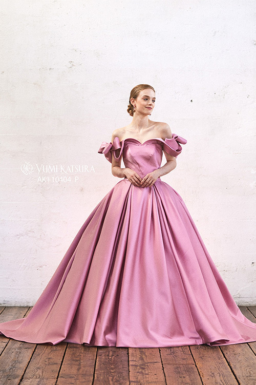静岡市・富士市・沼津市のドレス専門店フィーノのウエディングドレス、桂由美のカラードレスAK-10404PINK