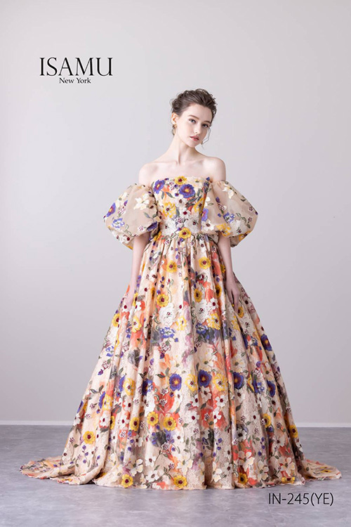 静岡市・富士市・沼津市のドレス専門店フィーノのウエディングドレス(カラードレス)、イサムモリタIN-245