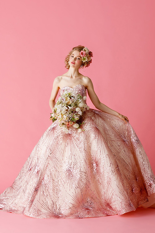 静岡市・富士市・沼津市のドレス専門店フィーノのカラードレス、THE HANY（ザ・ハニー）HY-9941（Pinkhanabi）