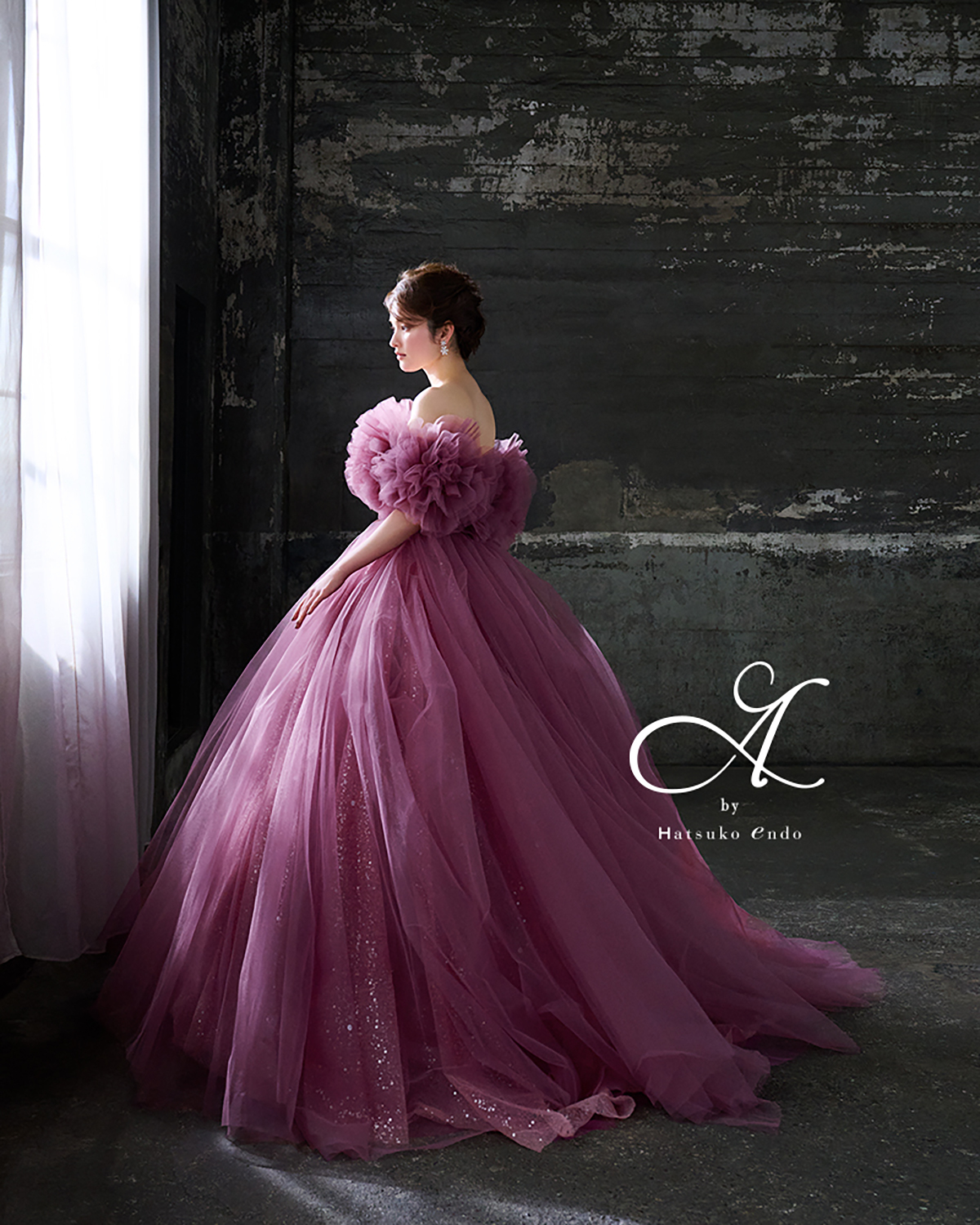 静岡市・富士市・沼津市のドレス専門店フィーノのカラードレス、ハツコエンドウ（Hatsuko Endo）のHE-157kiki(Pink)