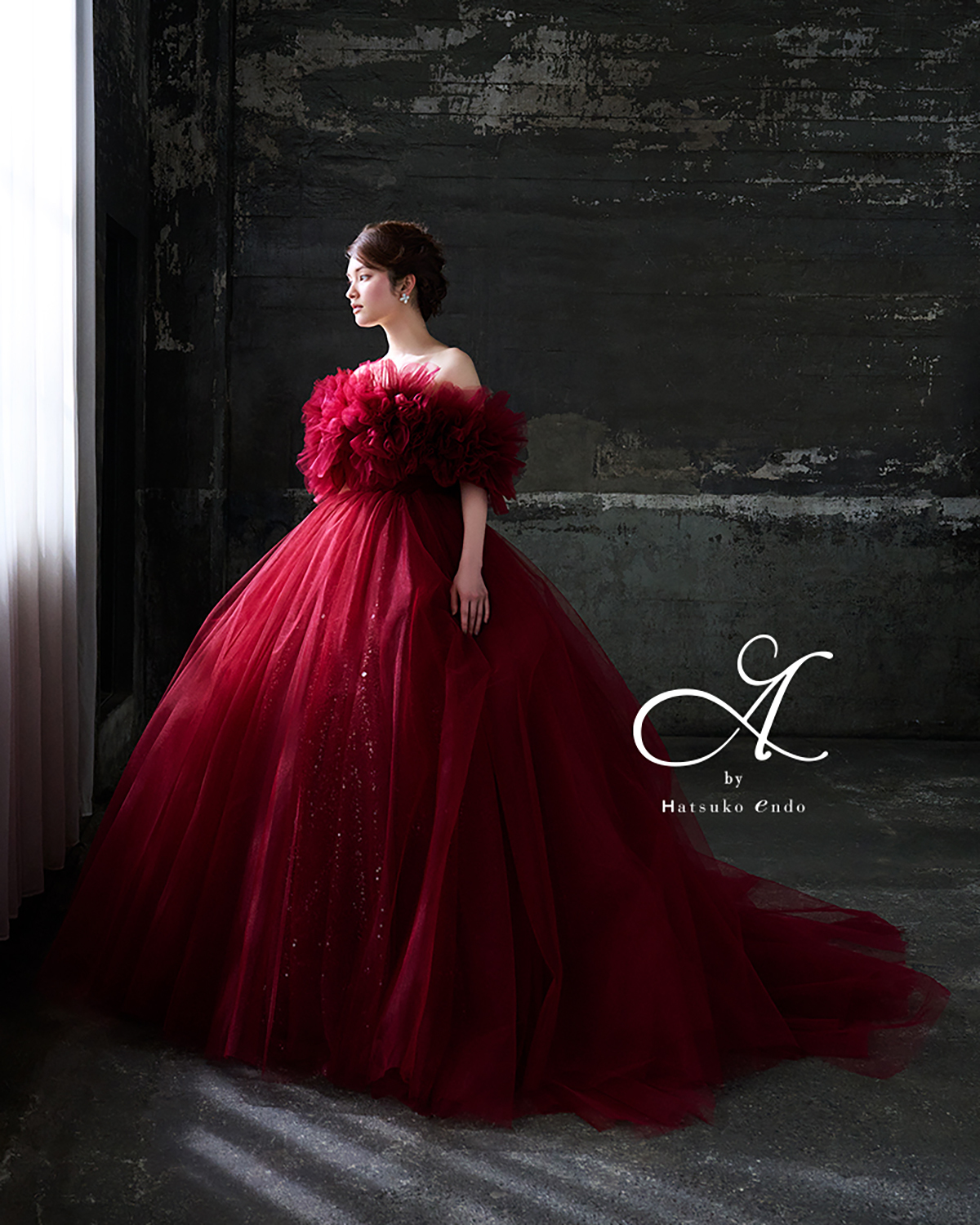 静岡市・富士市・沼津市のドレス専門店フィーノのカラードレス、ハツコエンドウ（Hatsuko Endo）のHE-157kiki(Red)
