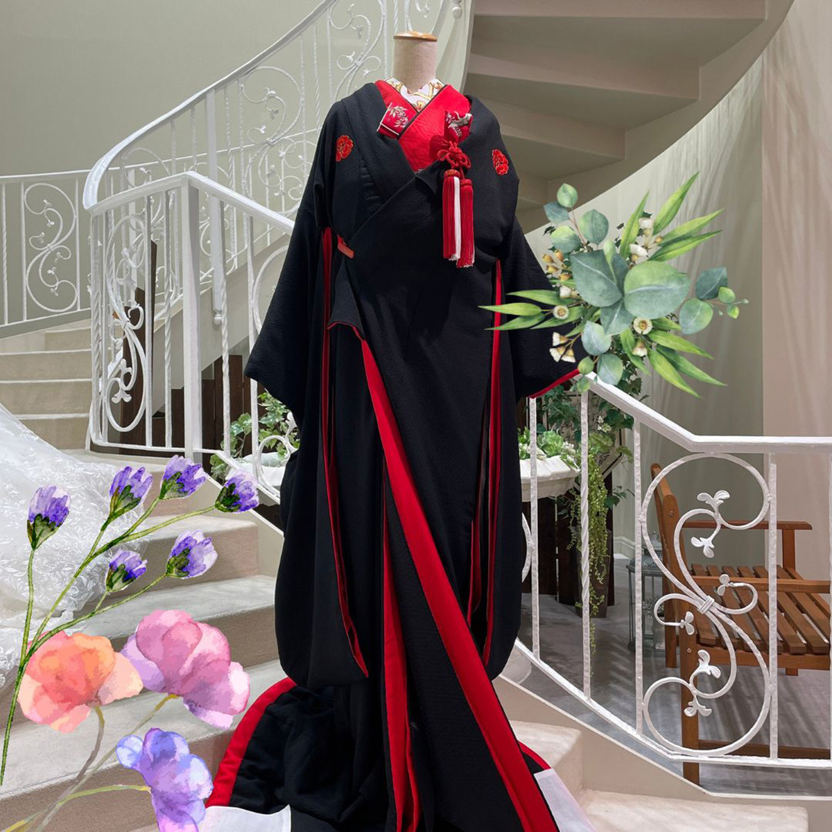 静岡の結婚式貸衣裳フィーノ静岡店の新作ドレス試着会の黒無垢