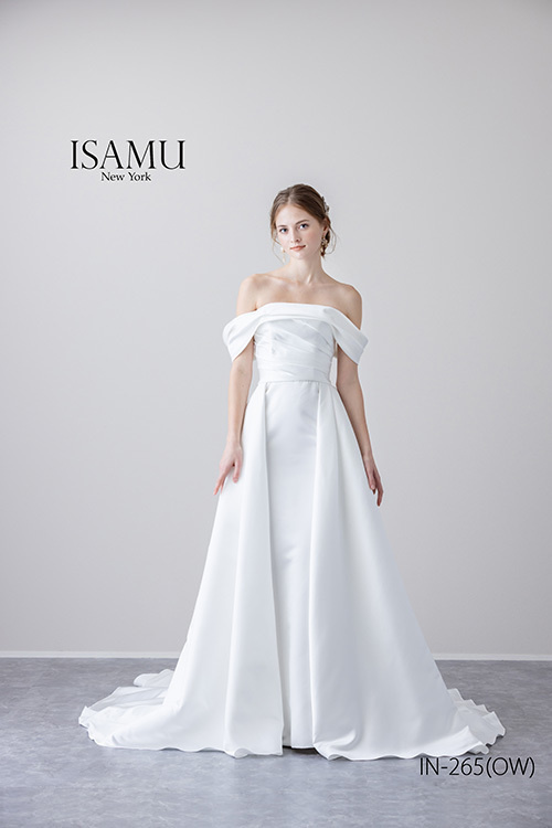 静岡市・富士市・沼津市のドレス専門店フィーノのウエディングドレス、イサムモリタIN-265(OW)