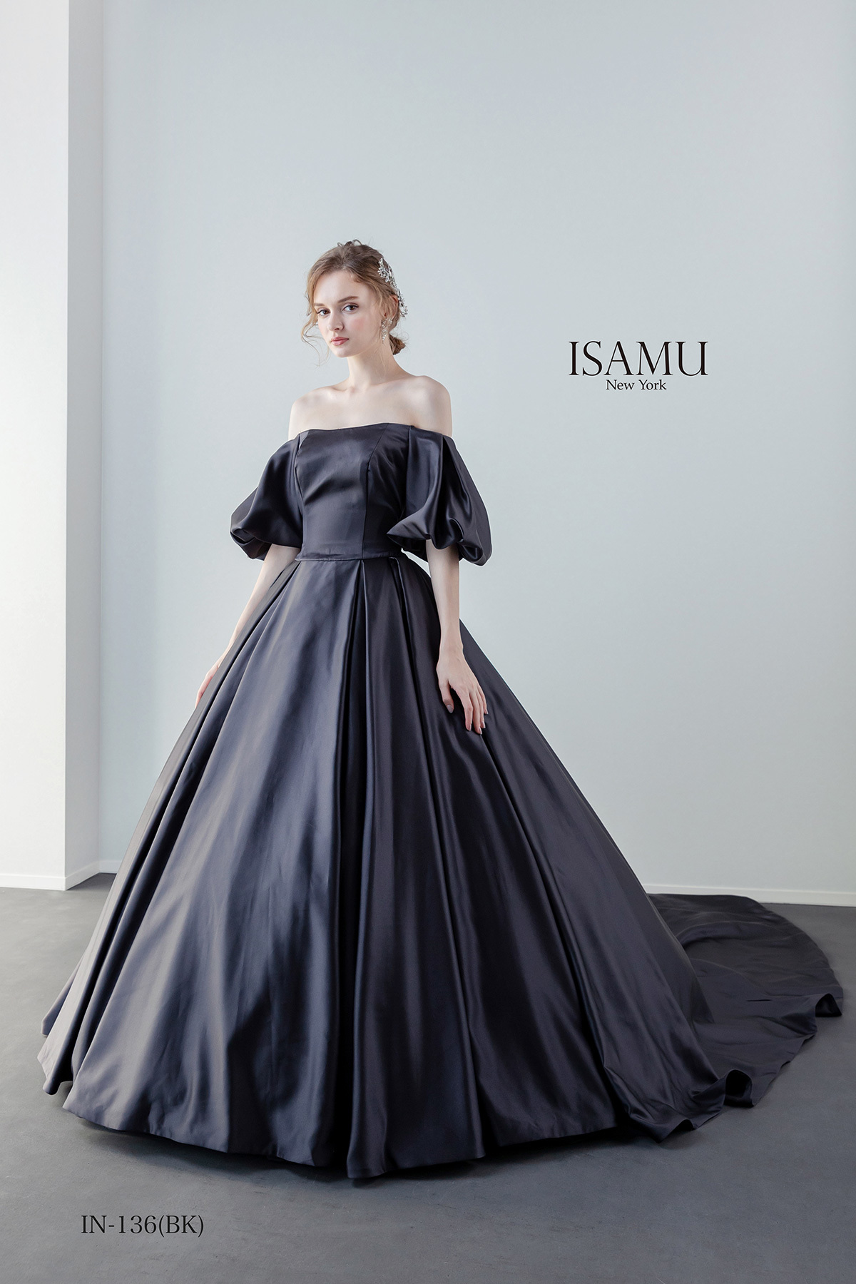 静岡市・富士市・沼津市のドレス専門店フィーノのカラードレス、イサムモリタIN-136(BK)