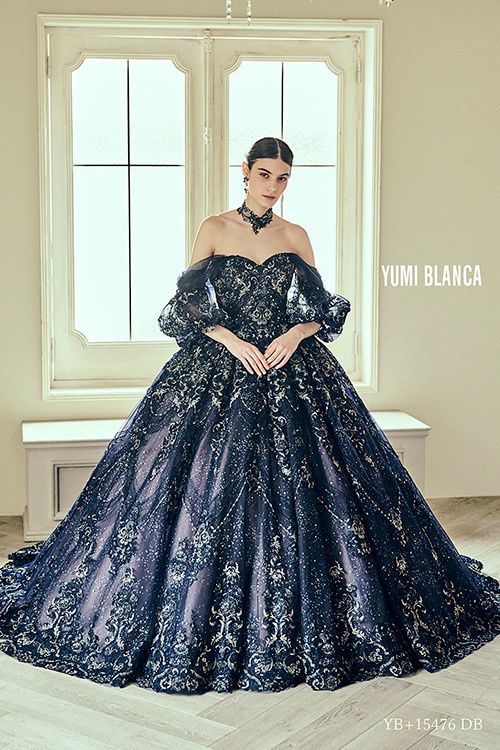 静岡市・富士市・沼津市のドレス専門店フィーノのウエディングドレス、桂由美のカラードレスYB-15476DB