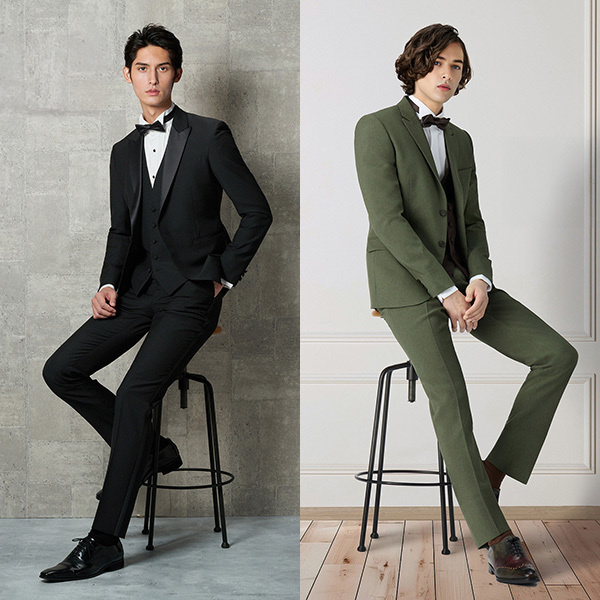 静岡市・富士市・沼津市のドレス専門店フィーノのメンズ・タキシード、BMH-02003とBMH-05011