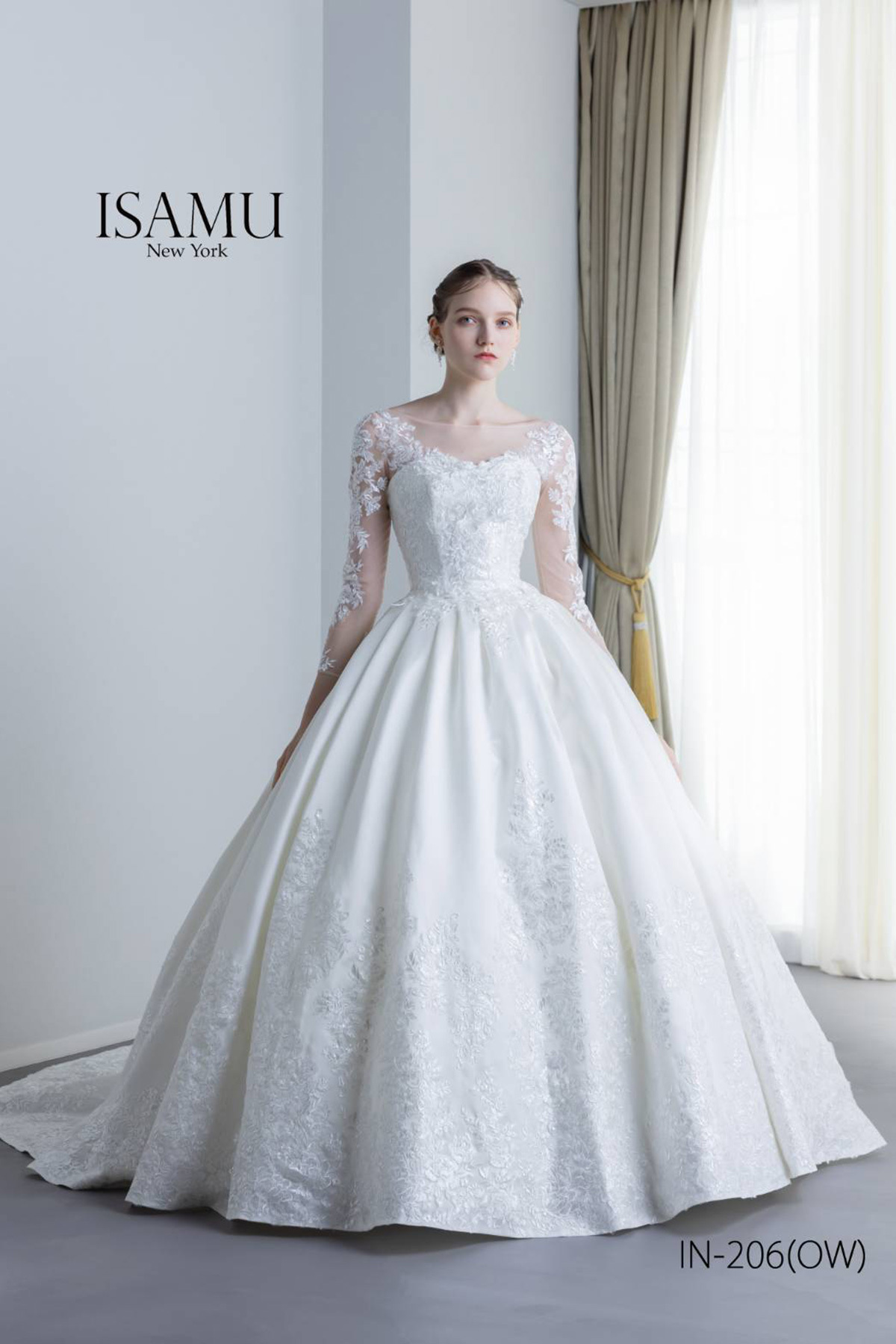 静岡市・富士市・沼津市のドレス専門店フィーノのウエディングドレス、イサムモリタIN-206