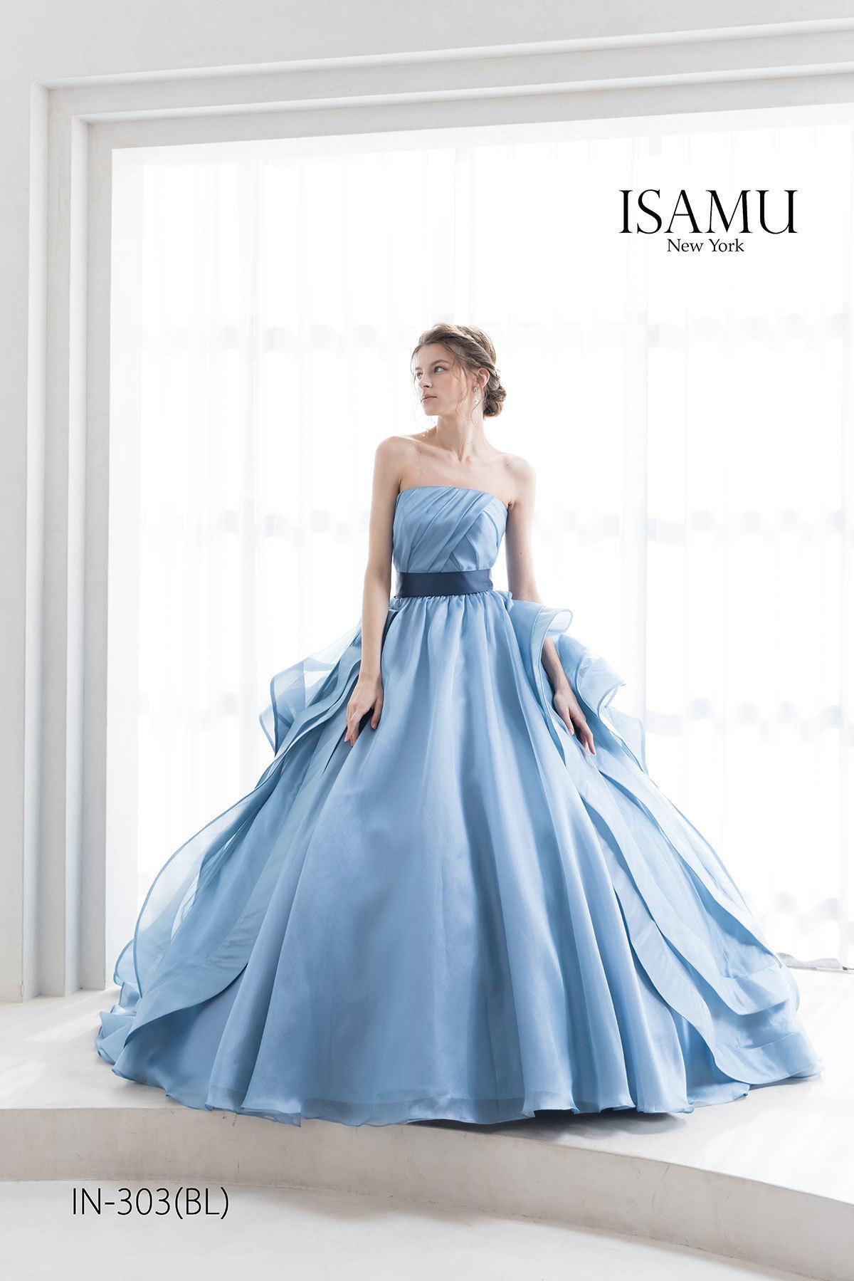 静岡市・富士市・沼津市のドレス専門店フィーノのカラードレス、イサムモリタIN-303(BL)