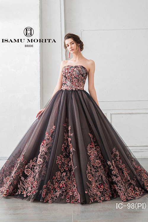 静岡市・富士市・沼津市のドレス専門店フィーノのカラードレス、イサムモリタIC-98BK