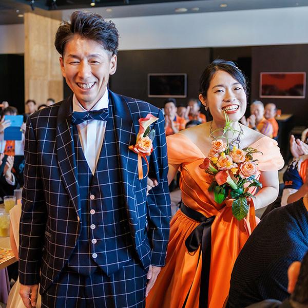 静岡市・富士市・沼津市のドレス専門店フィーノのエスパルスTHE SIX stadiumの新郎新婦の卒花ボイス239